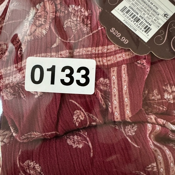 Knox Rose Red Floral Womens Long Sleeve Dress bohemian V-neck above knee - Picture 10 of 10